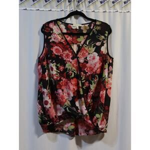 Faith and Joy Sheer Sleeveless Floral Top Size XL